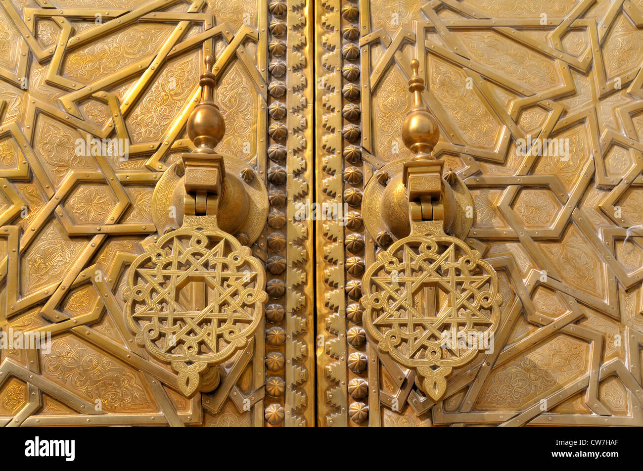 Portico del Palazzo Reale, Dar El Makhzen, a Place des Alaouites, Marocco, Fes Foto Stock