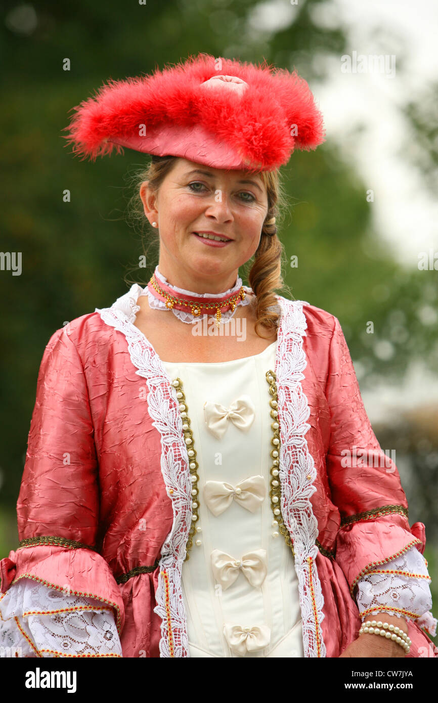 Ritratto di una donna con il barocco-costume, Germania Foto Stock