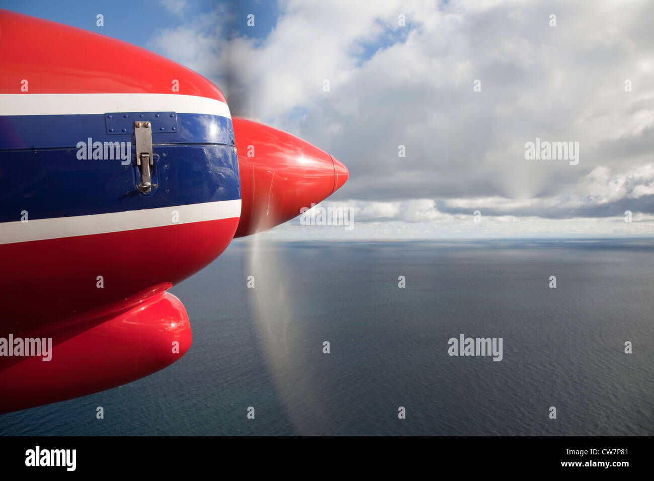 Volare sopra le isole Falkland Foto Stock