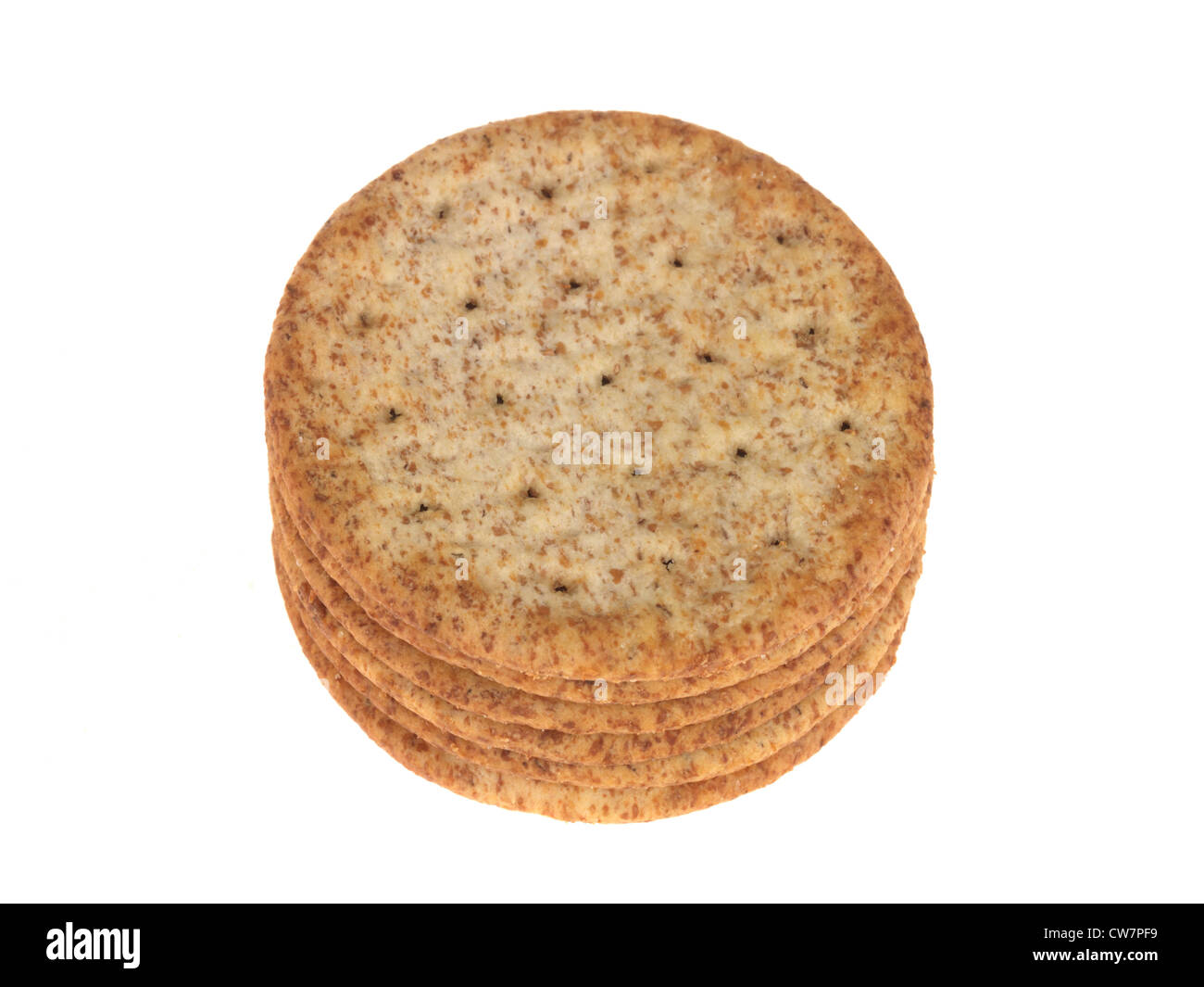 Dolce salato croccante di papavero e sesamo Crackers o biscotti mangiata con il formaggio isolata contro uno sfondo bianco con n. di persone Foto Stock