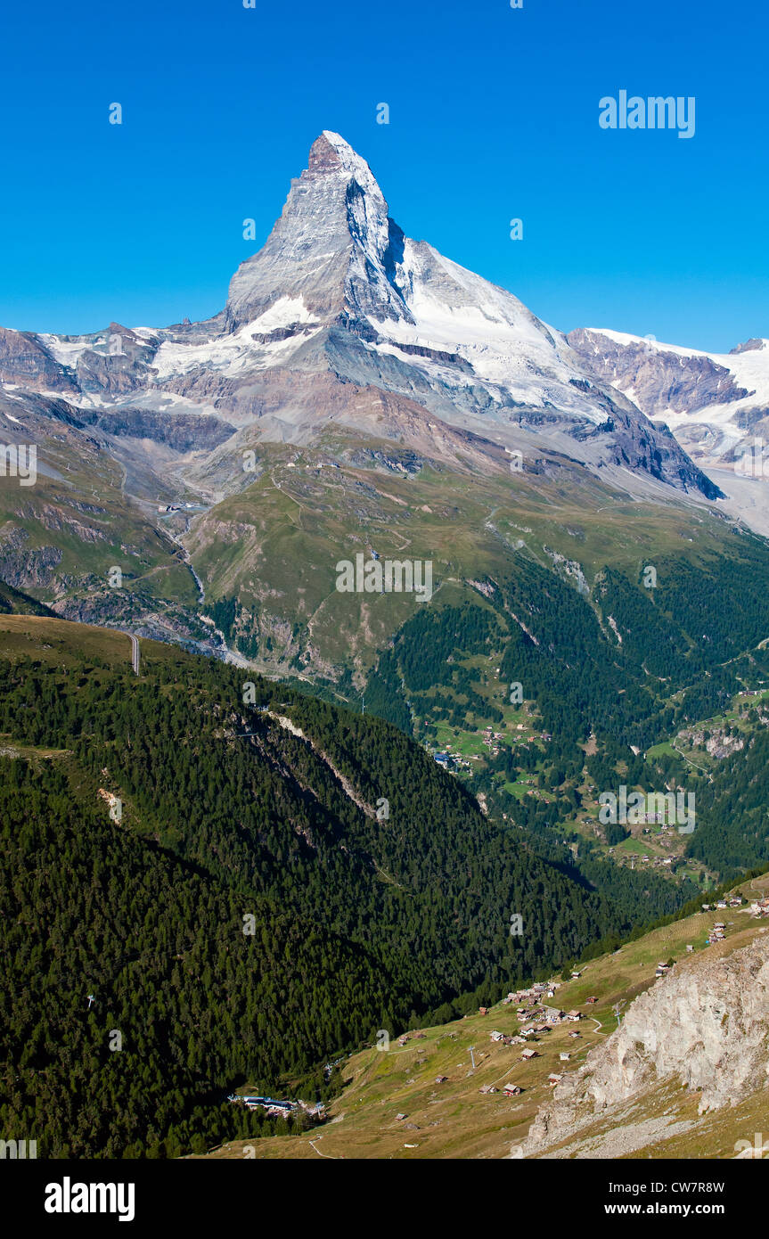 Estate vista sul Cervino, zermatt wallis o il Vallese, Svizzera Foto Stock