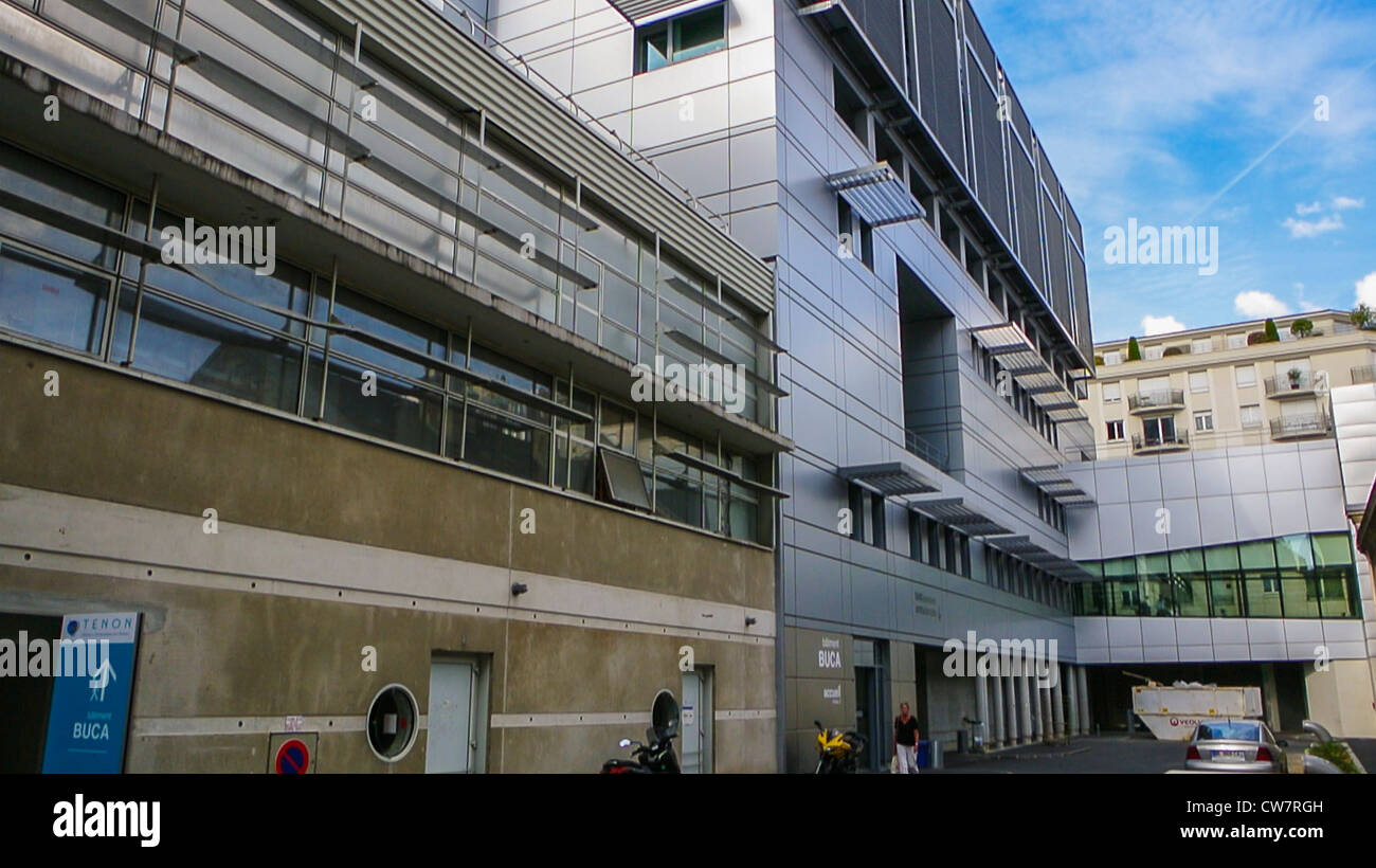 Parigi, Francia, Francese ospedali pubblici, di nuova costruzione, Architettura, 'tenone', posteriore Foto Stock