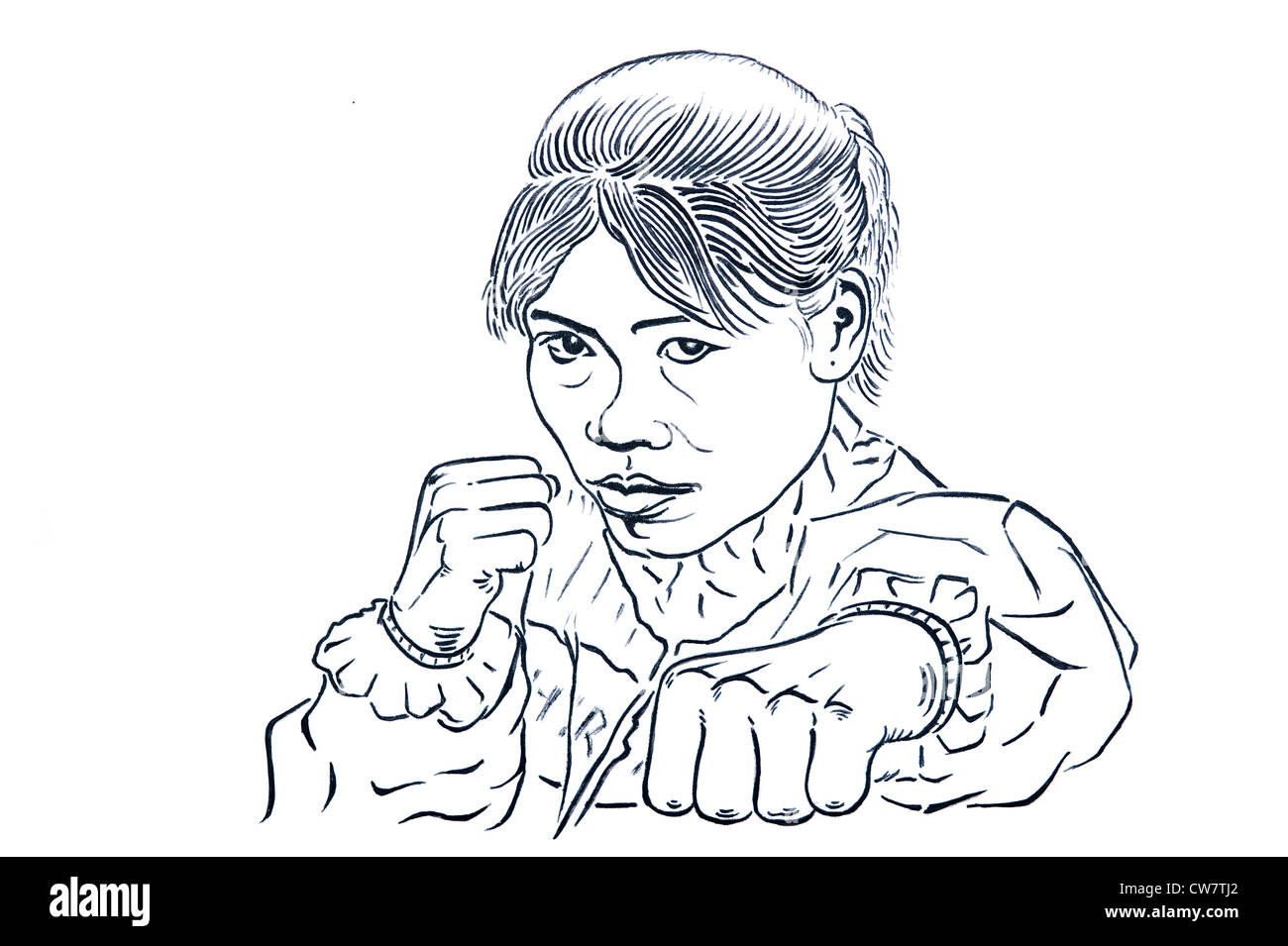 Illustrazione di Maria - Kom indiani più iconica boxer femmina Foto Stock