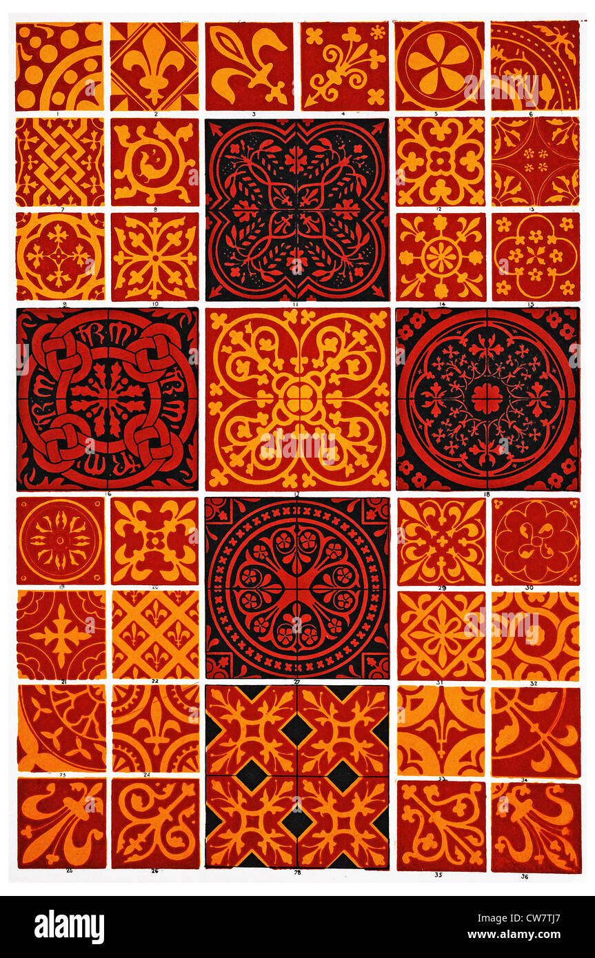 Ornamenti medievali Foto Stock