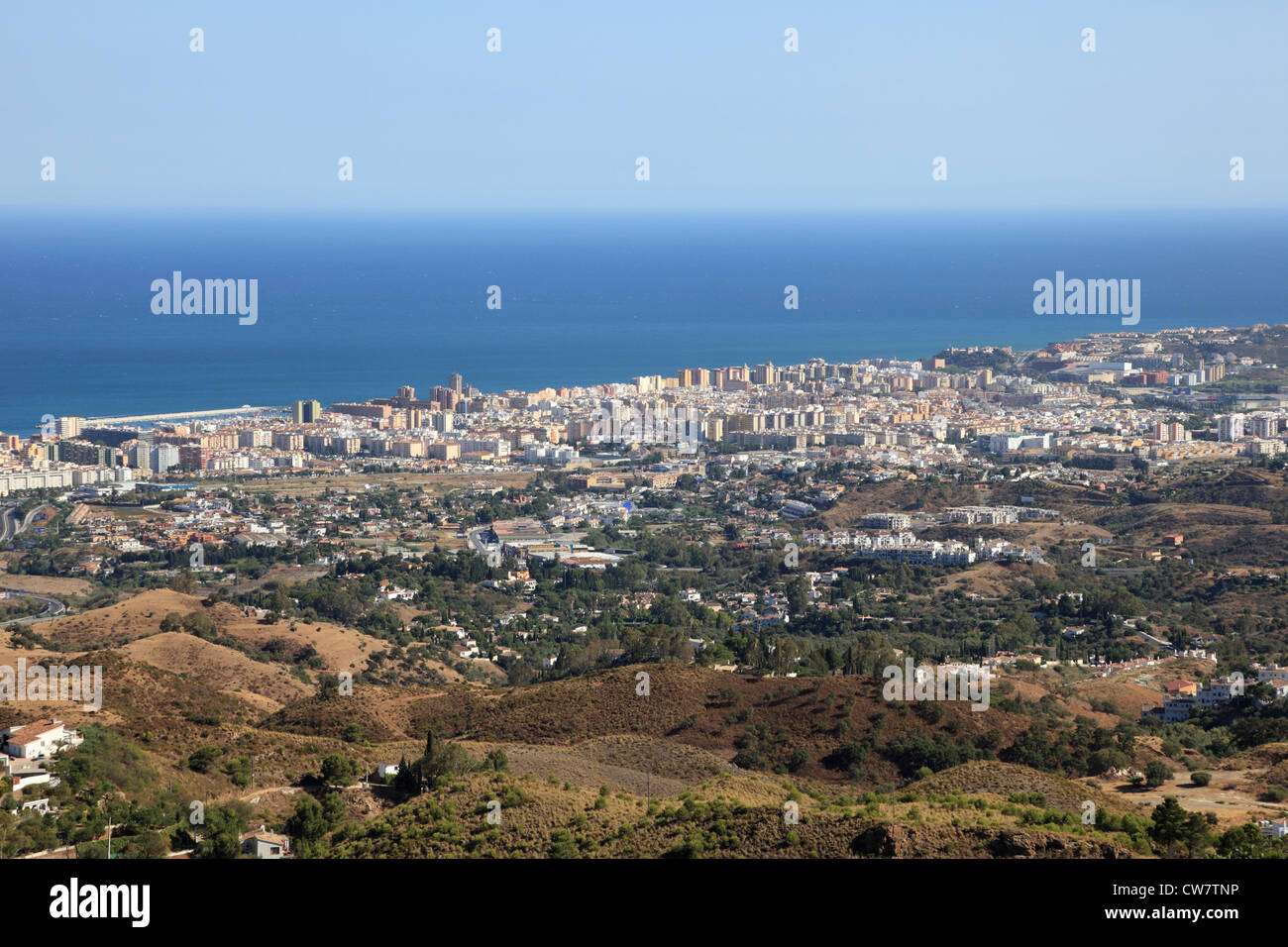 Vista aerea di Fuengirola, Costa del Sol, Andalusia Spagna Foto Stock