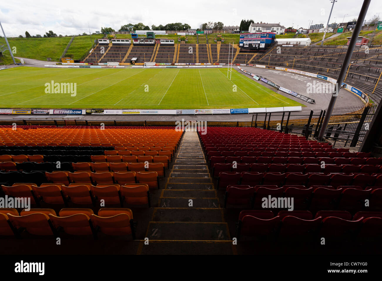 Odsal Stadium Bradford, casa di Bradford Bulls Rugby League Club (formerly Bradford Northern) sin dal 1934. Foto Stock