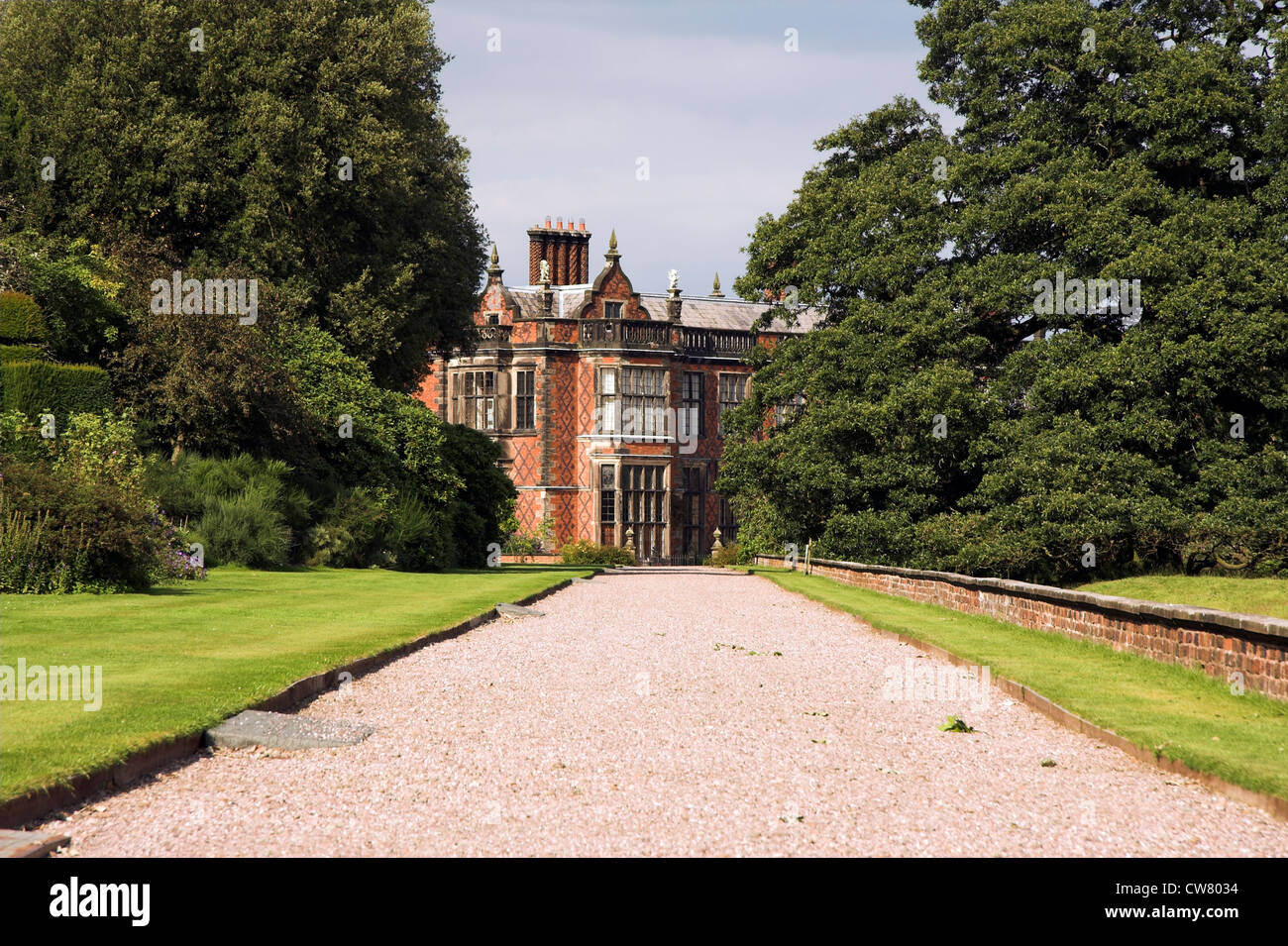 Dimora signorile, Furlong a piedi, Arley Hall e giardini, Cheshire, Regno Unito Foto Stock