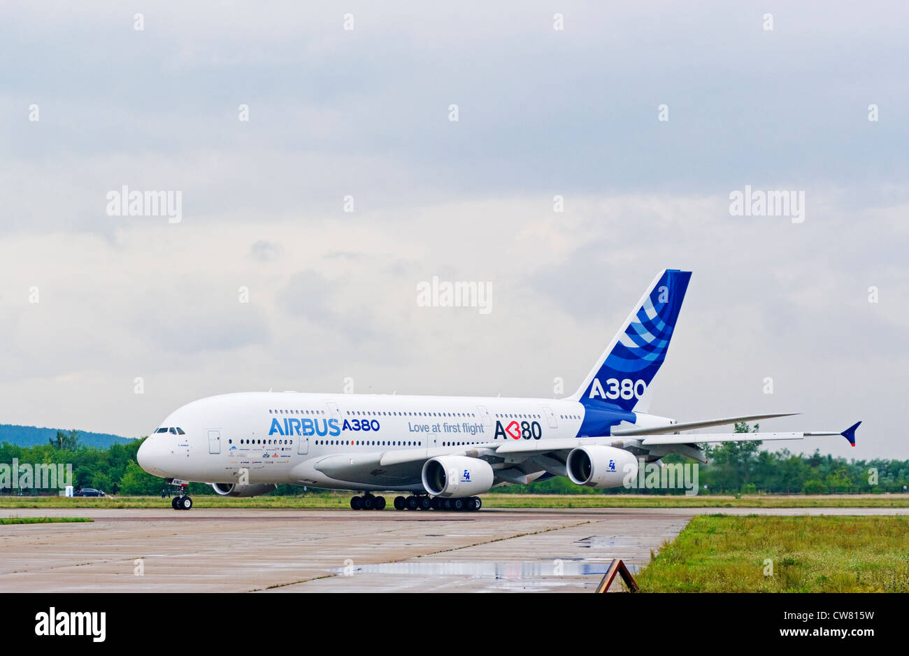 Airbus A-380 piano su display a X aviazione internazionale e lo spazio salon MAKS 2011 su 21 Agosto - foto 4 Foto Stock