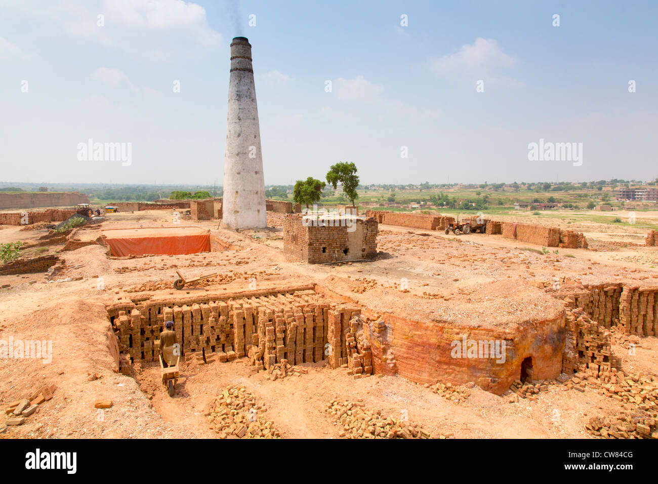 Opere in mattoni nella provincia del Punjab, Pakistan Foto Stock