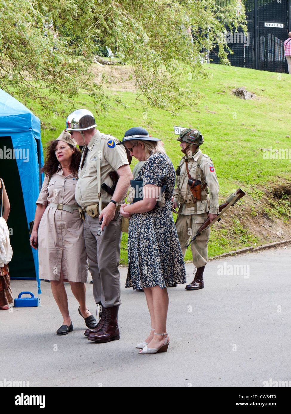 Guerra Mondiale 2 rievocazione weekend, Uppermill, Saddleworth, Inghilterra, Regno Unito. Foto Stock