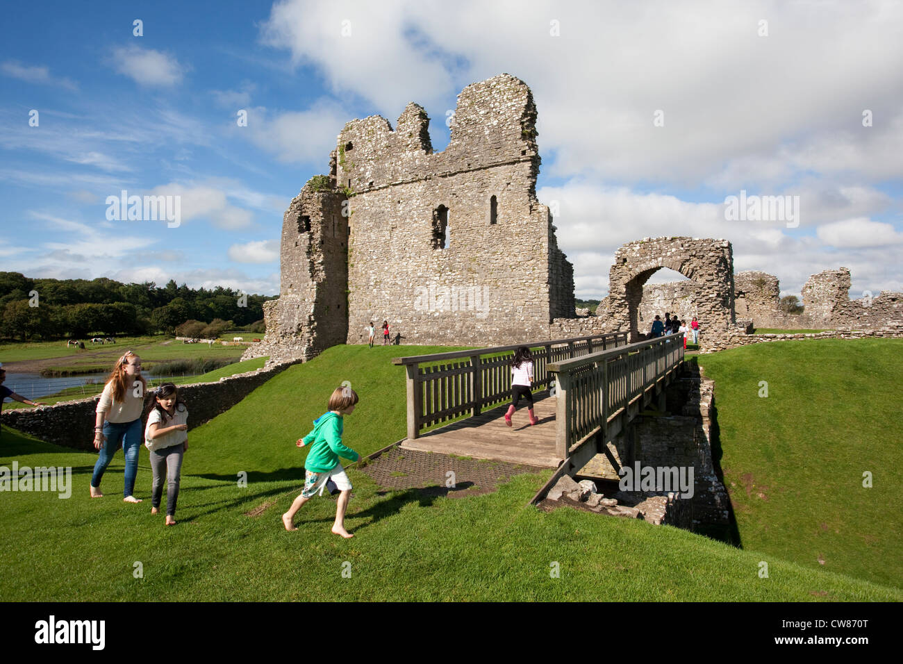 Ogmore Castle, Ogmore-da-Mare, Vale of Glamorgan, Galles Foto Stock