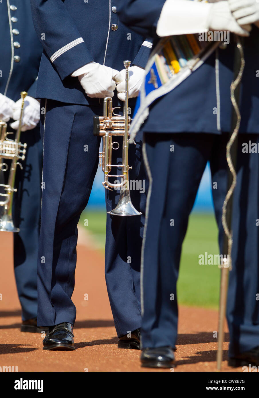 La United States Air Force Band di eseguire prima di una partita di baseball Foto Stock