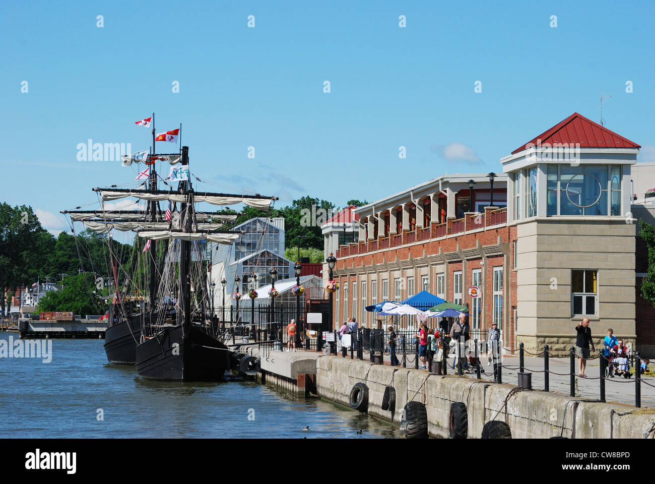 Nina e Pinto ormeggiato al Porto di Rochester, New York. Foto Stock