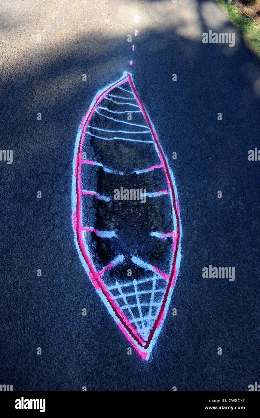 Artisti buche sulla strada per Nimbin Byron Bay Australia Foto Stock