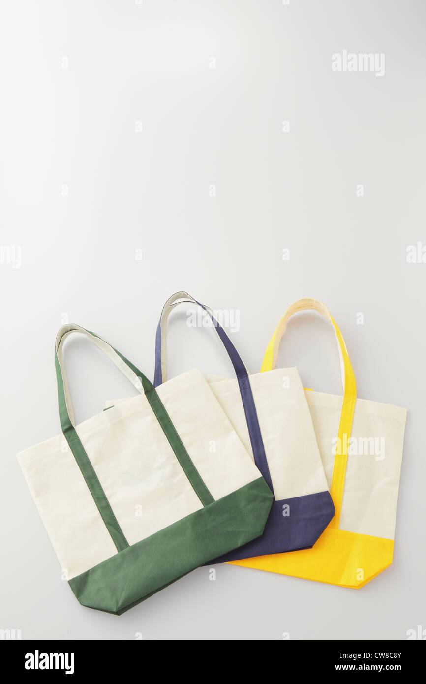 Tre Shopping Bag, Studio Shot Foto Stock