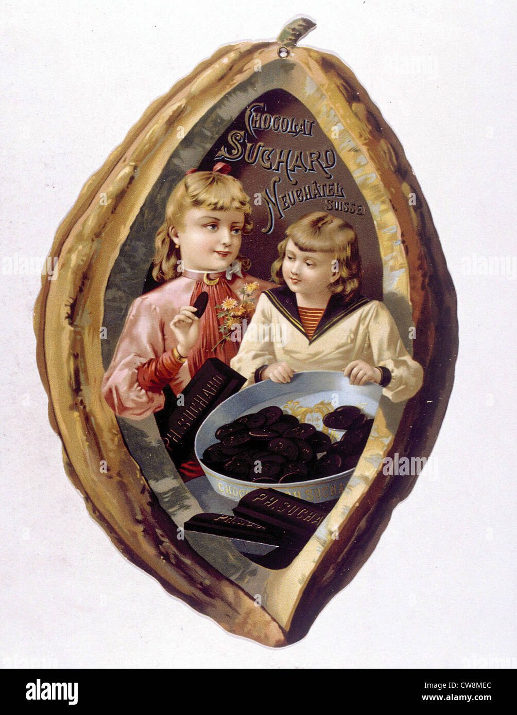 Suchard cioccolato, xix secolo annuncio Foto Stock