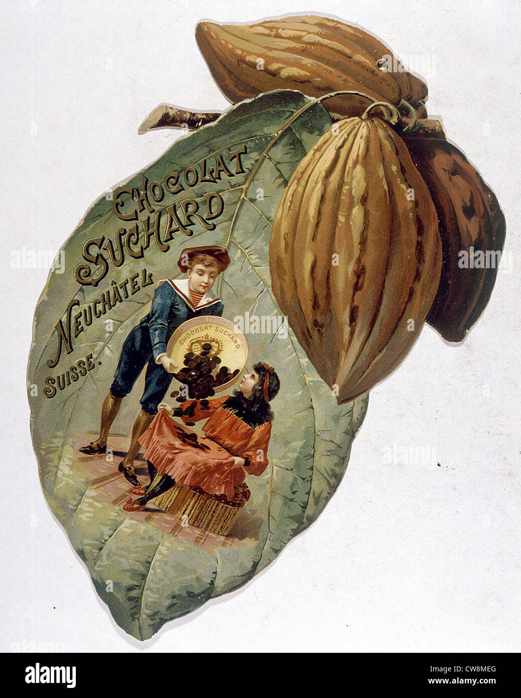 Suchard cioccolato, xix secolo annuncio Foto Stock