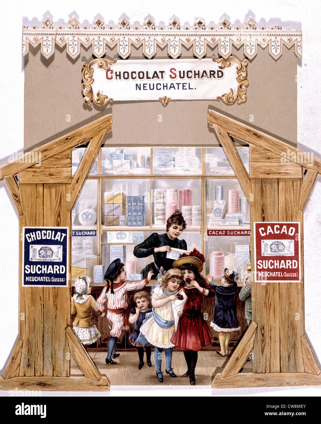 Suchard cioccolato, xix secolo annuncio Foto Stock