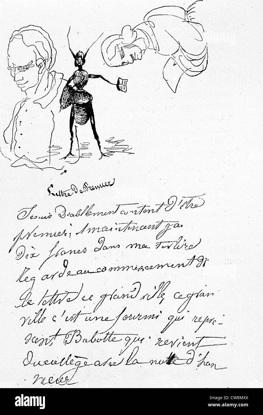 Lettera, illustrazione di Gustave Doré Foto Stock
