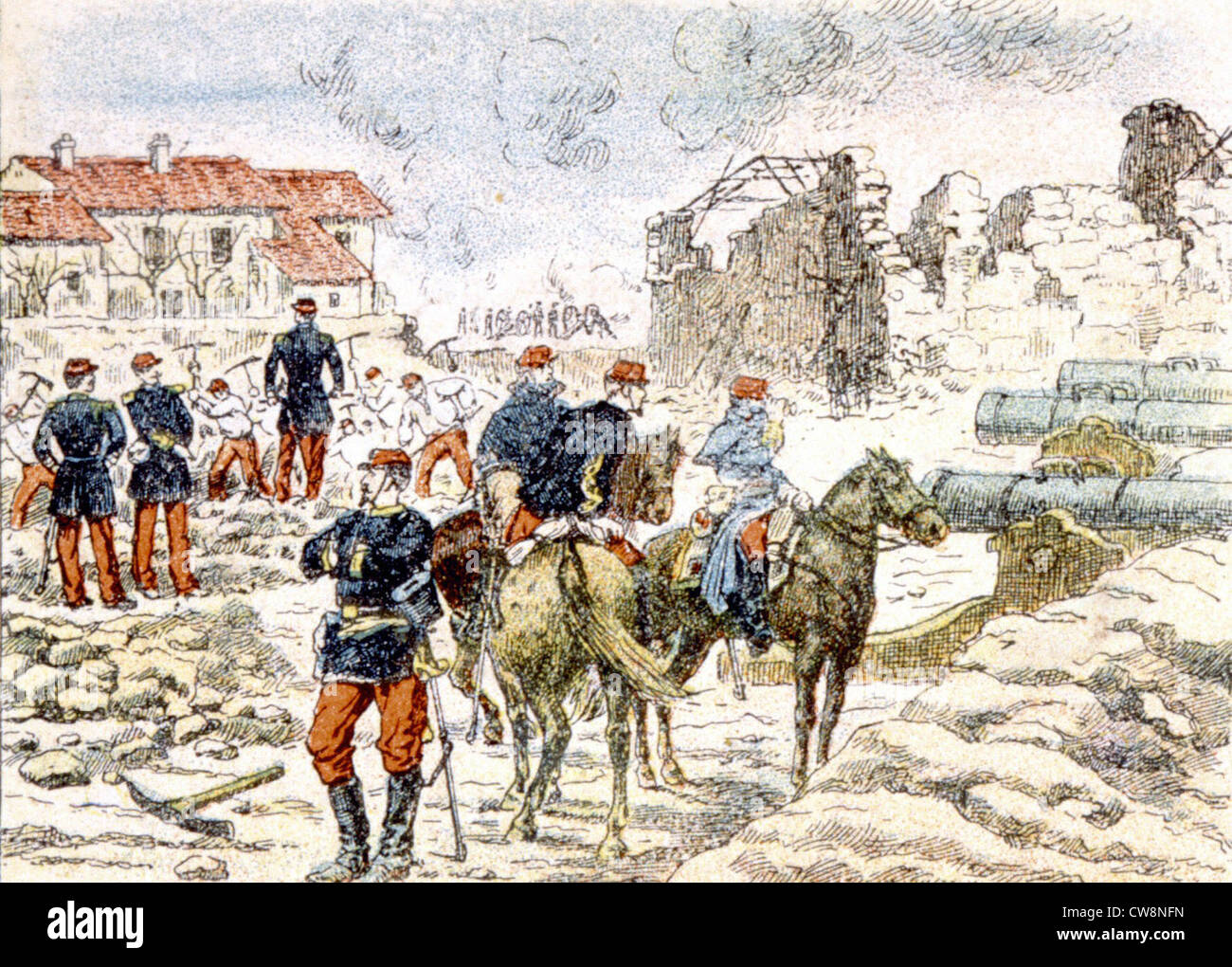 La guerra del 1870, illustrazioni della fine del XIX secolo Foto Stock