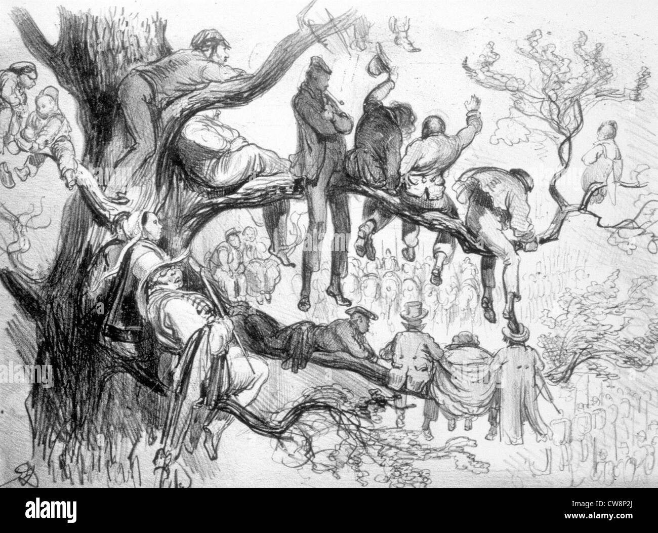 Il Gallish Folies dai tempi dei Romani fino al giorno d'oggi, illustrazione di Gustave Doré Foto Stock