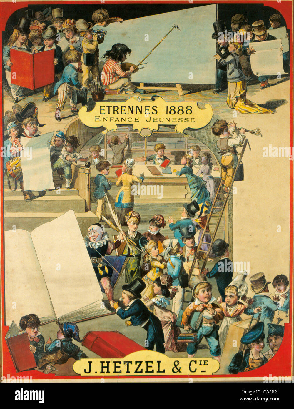 Poster pubblicitario Hetzel-Etrennes collezione 1888 Foto Stock