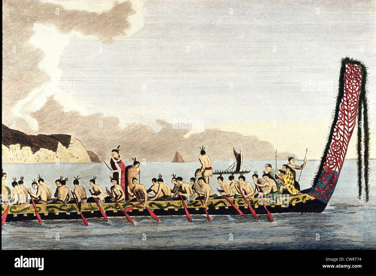 Viaggio di James Cook, nave da guerra Foto Stock