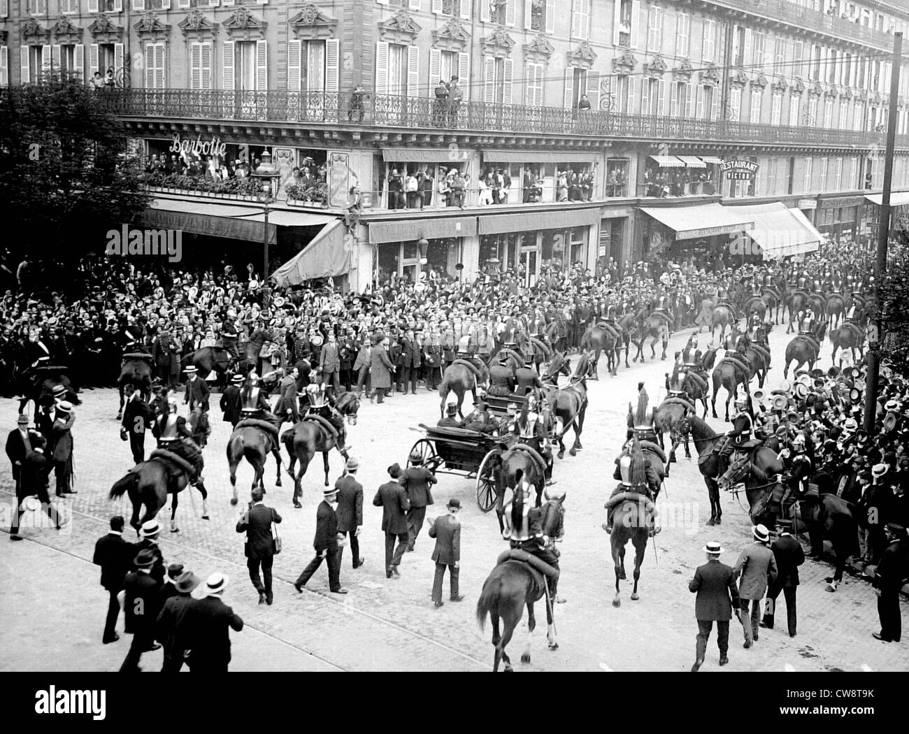 Parigi Luglio 30 1914 Gare de l'Est il sig. Poincaré ritorna dal suo viaggio in Russia Foto Stock