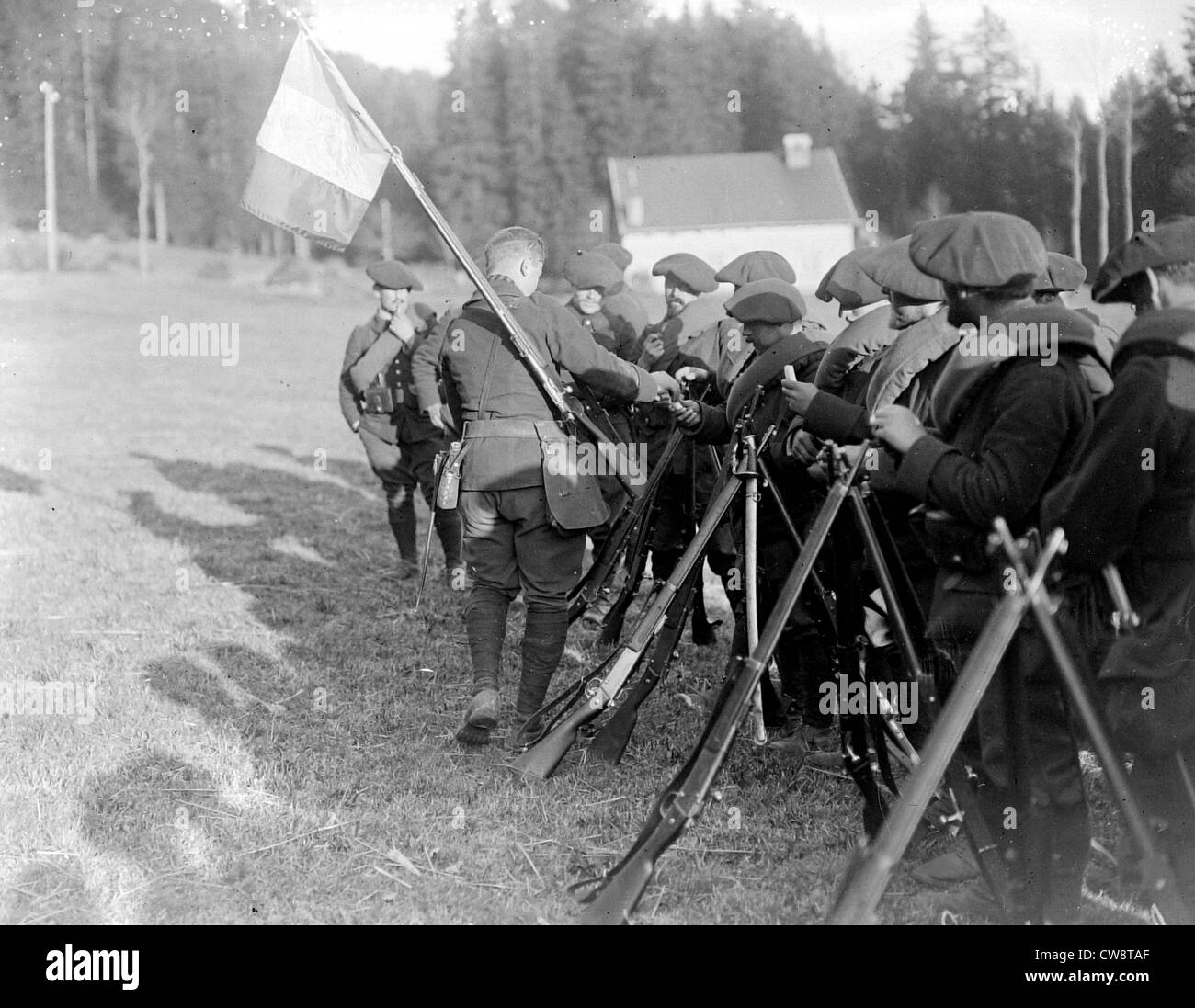 Una visita alla sezione anteriore Alpine mitraglieri in montagne Vosges Foto Stock