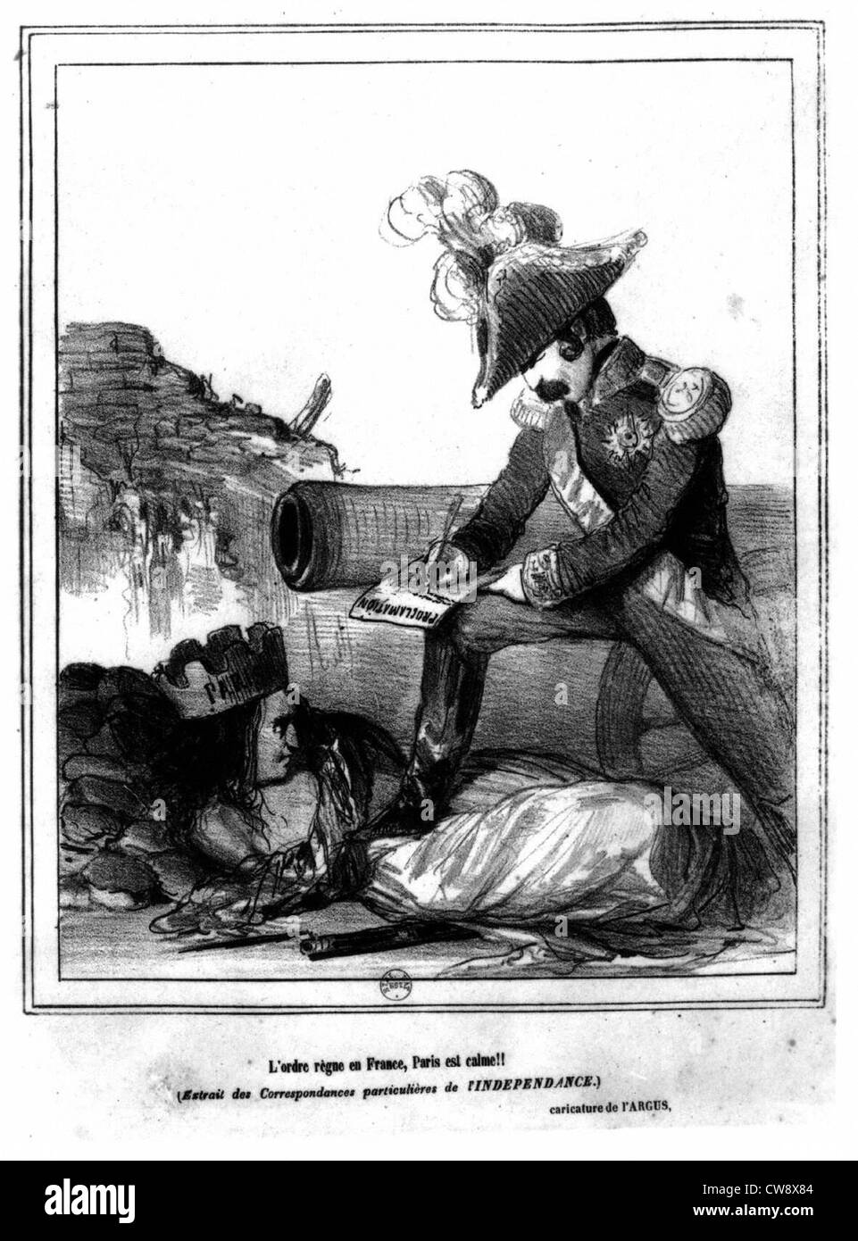 La caricatura contro il colpo di stato di Napoleone III Foto Stock