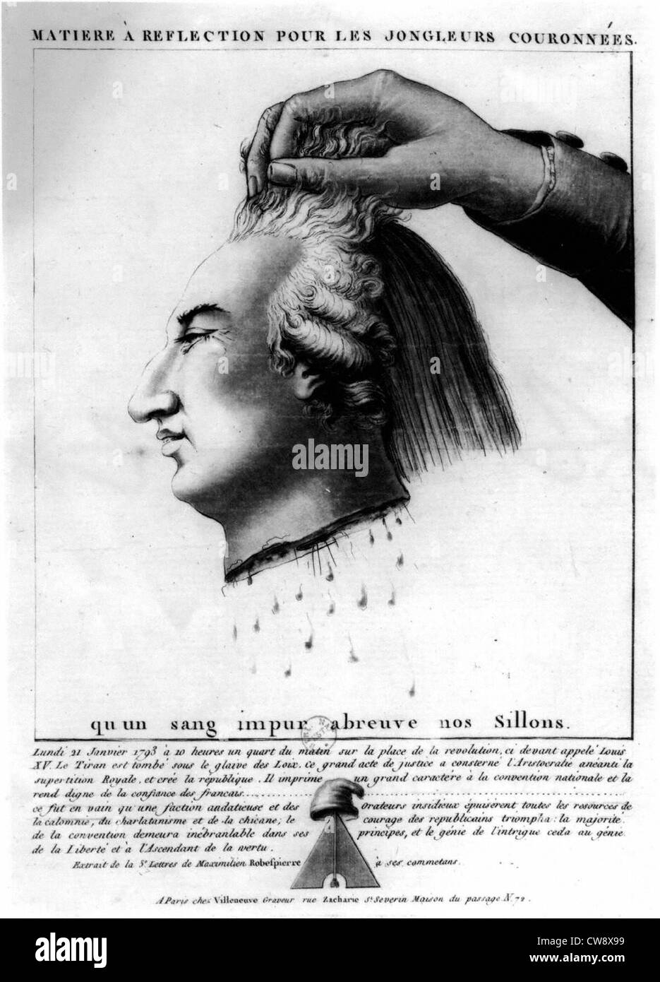 Louis XVI messo a morte Foto Stock