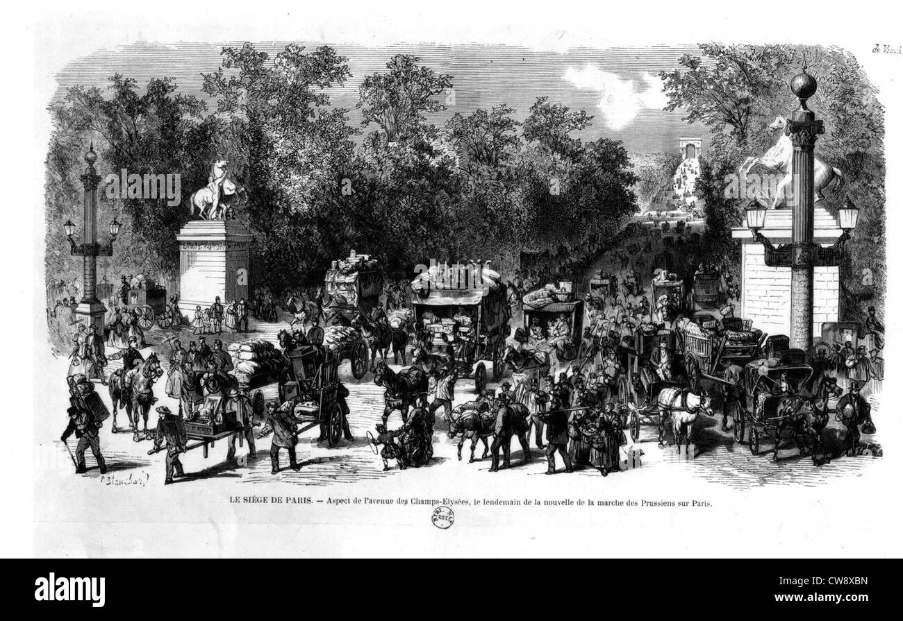 La guerra del 1870, l'assedio di Parigi Foto Stock