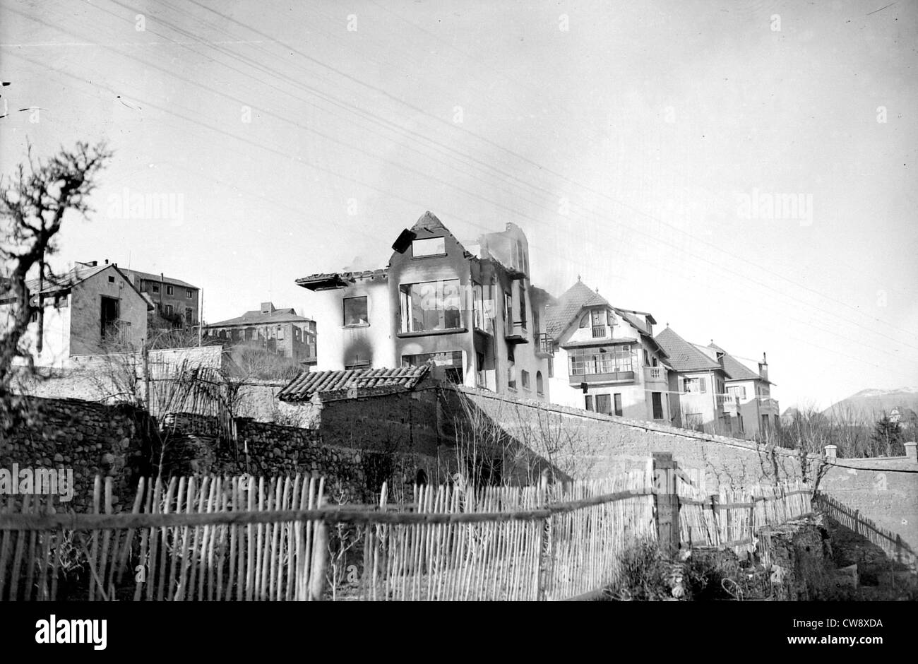 Francia, confine spagnolo, vista di Puigcerda Foto Stock