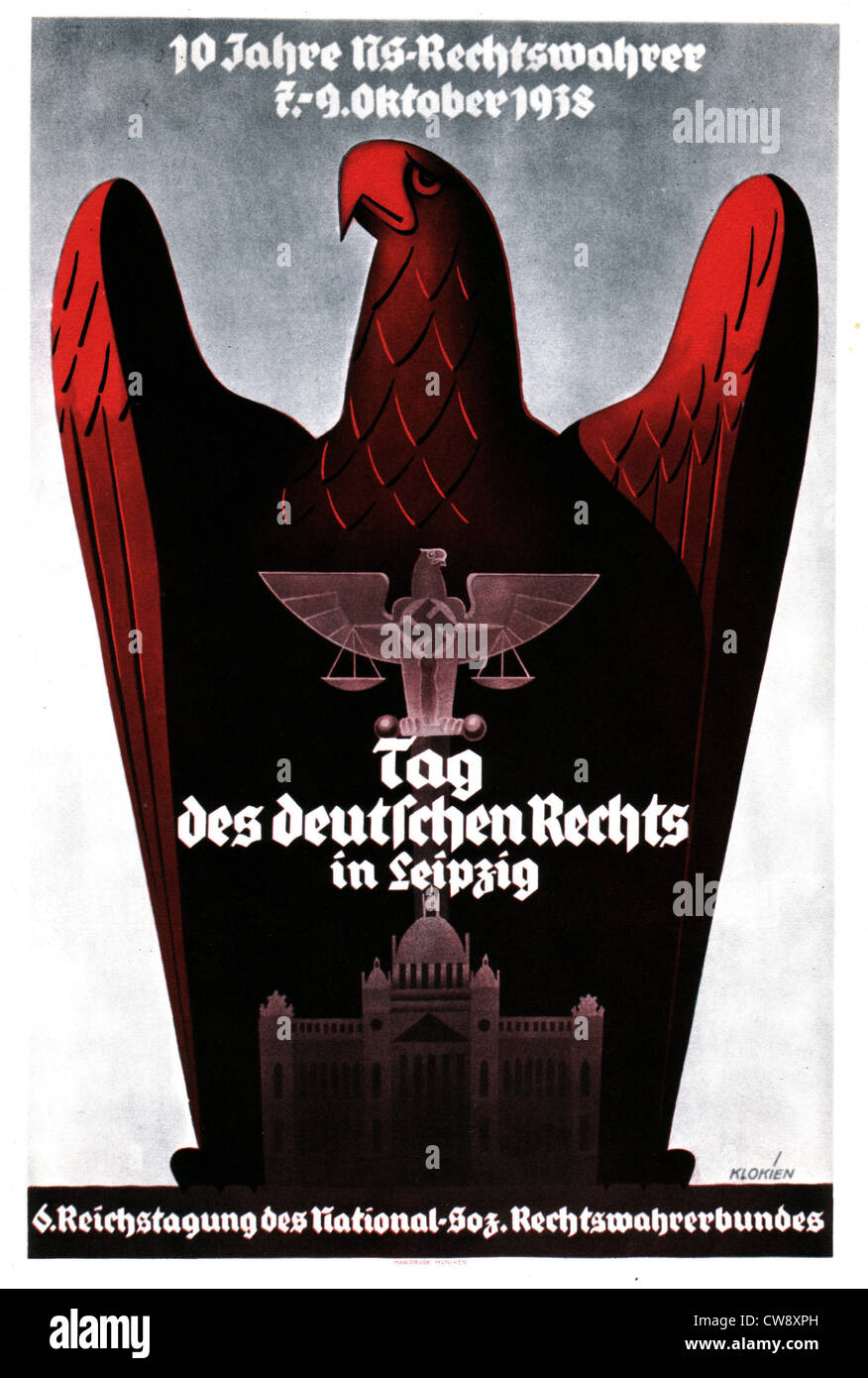 Poster di propaganda per il partito National-Socialist Foto Stock