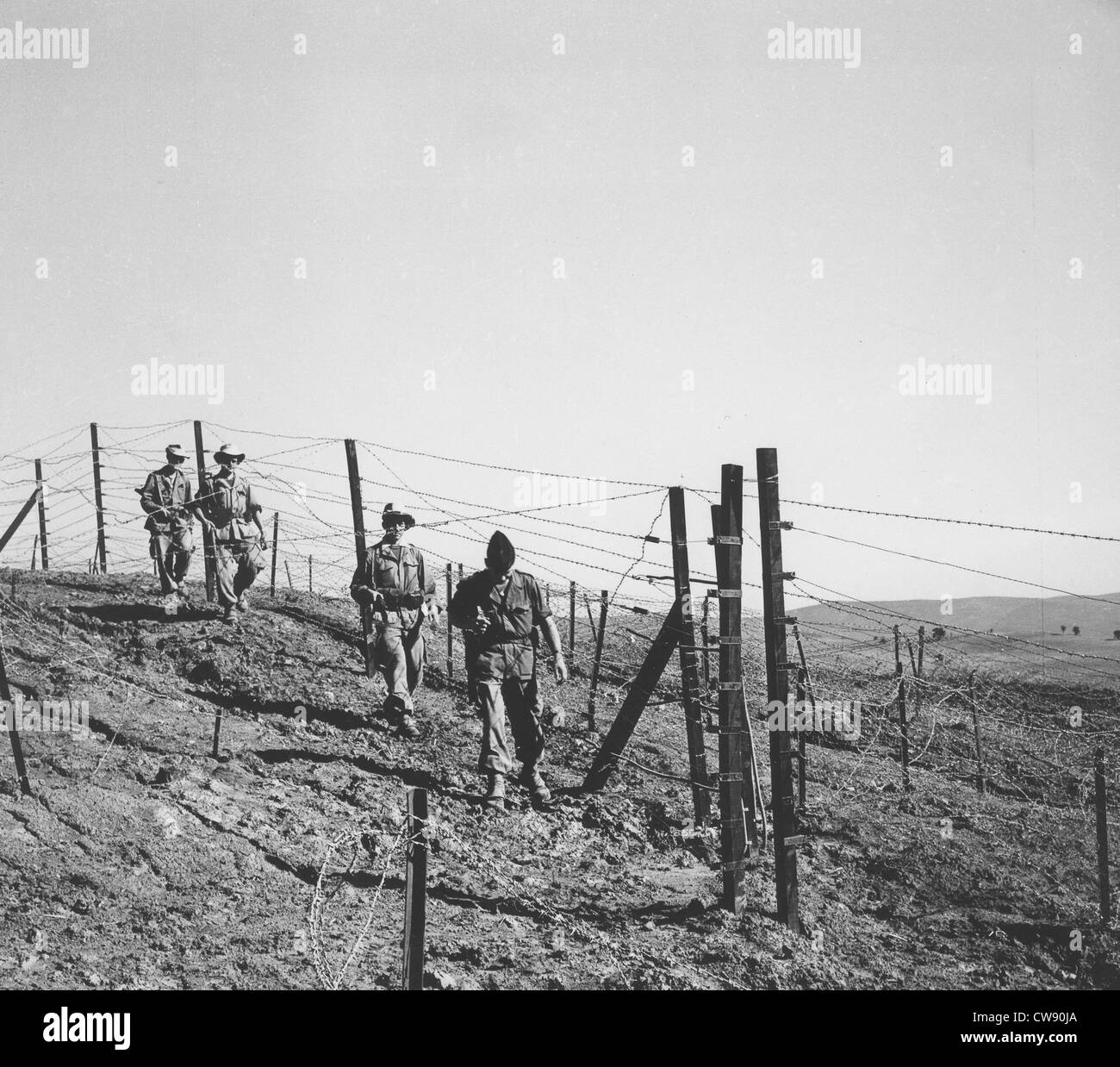 Difesa le operazioni militari al confine Algerian-Tunisian (1958) Foto Stock