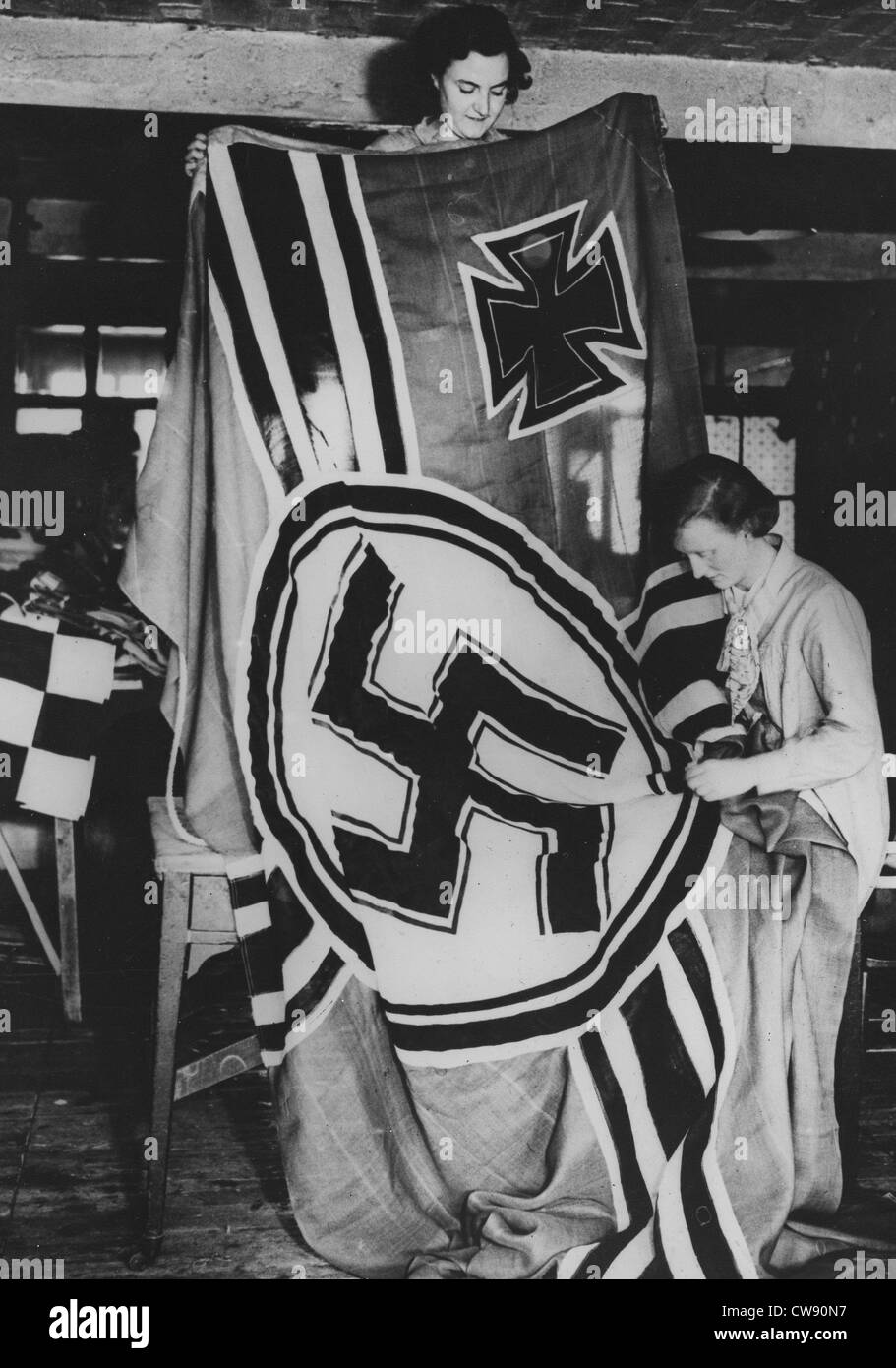 Nuova bandiera tedesca per la guerra britannica flotta (1936) Foto Stock