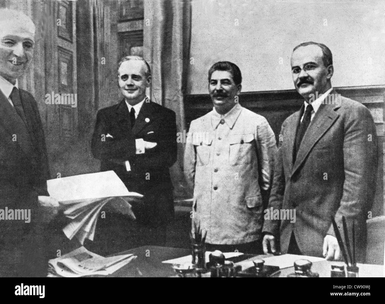 Soviet-German firma del patto di non aggressione (1939) Foto Stock