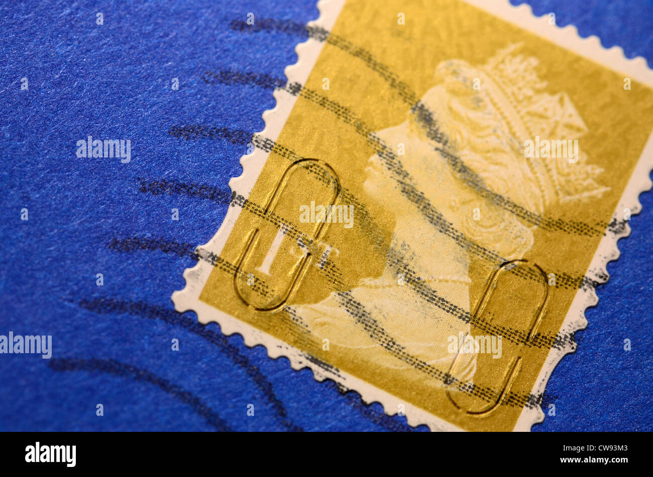 Prima Classe TIMBRO DEL REGNO UNITO SULLA LETTERA Foto Stock
