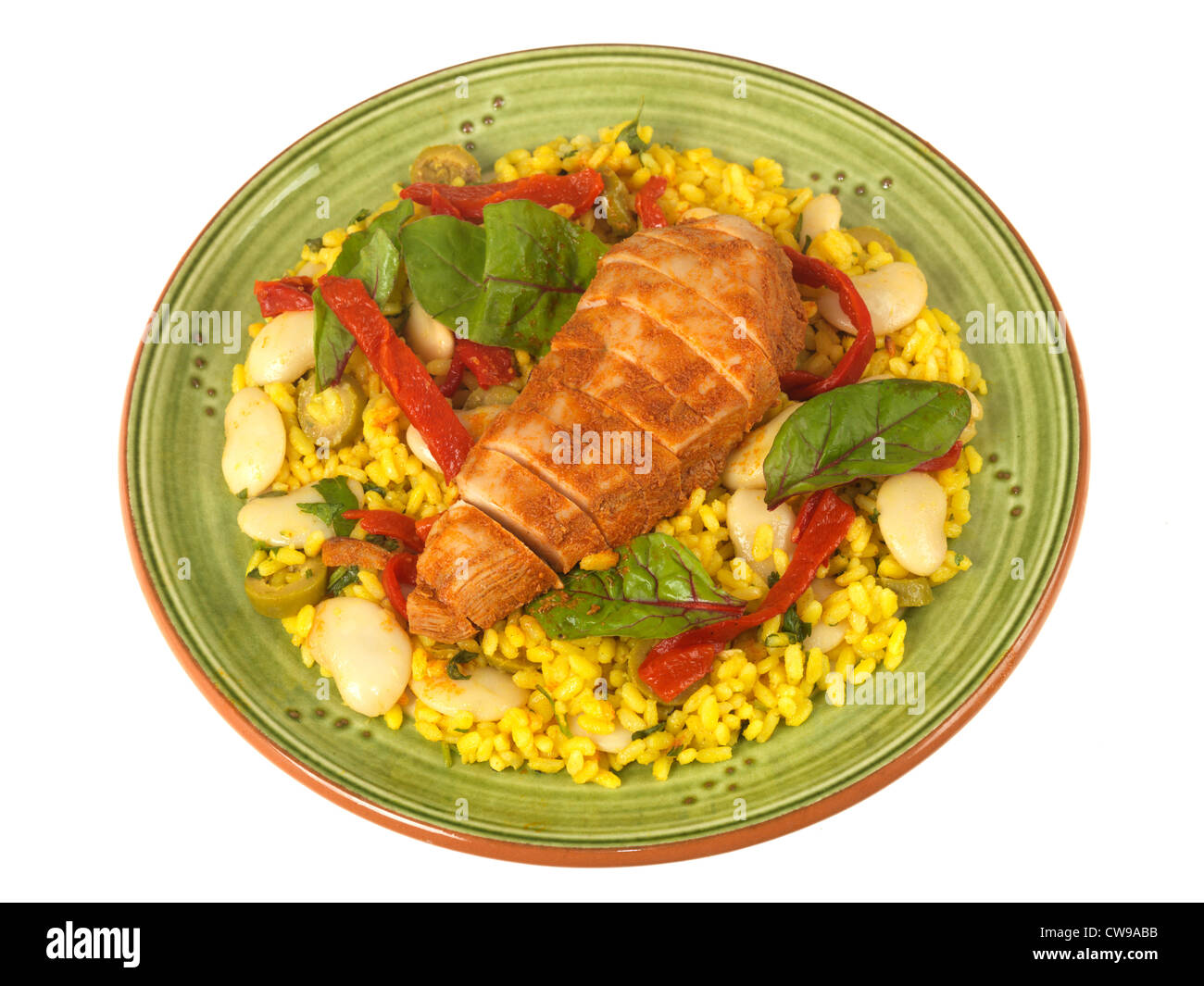 Di stile spagnolo di pollo con riso Foto Stock