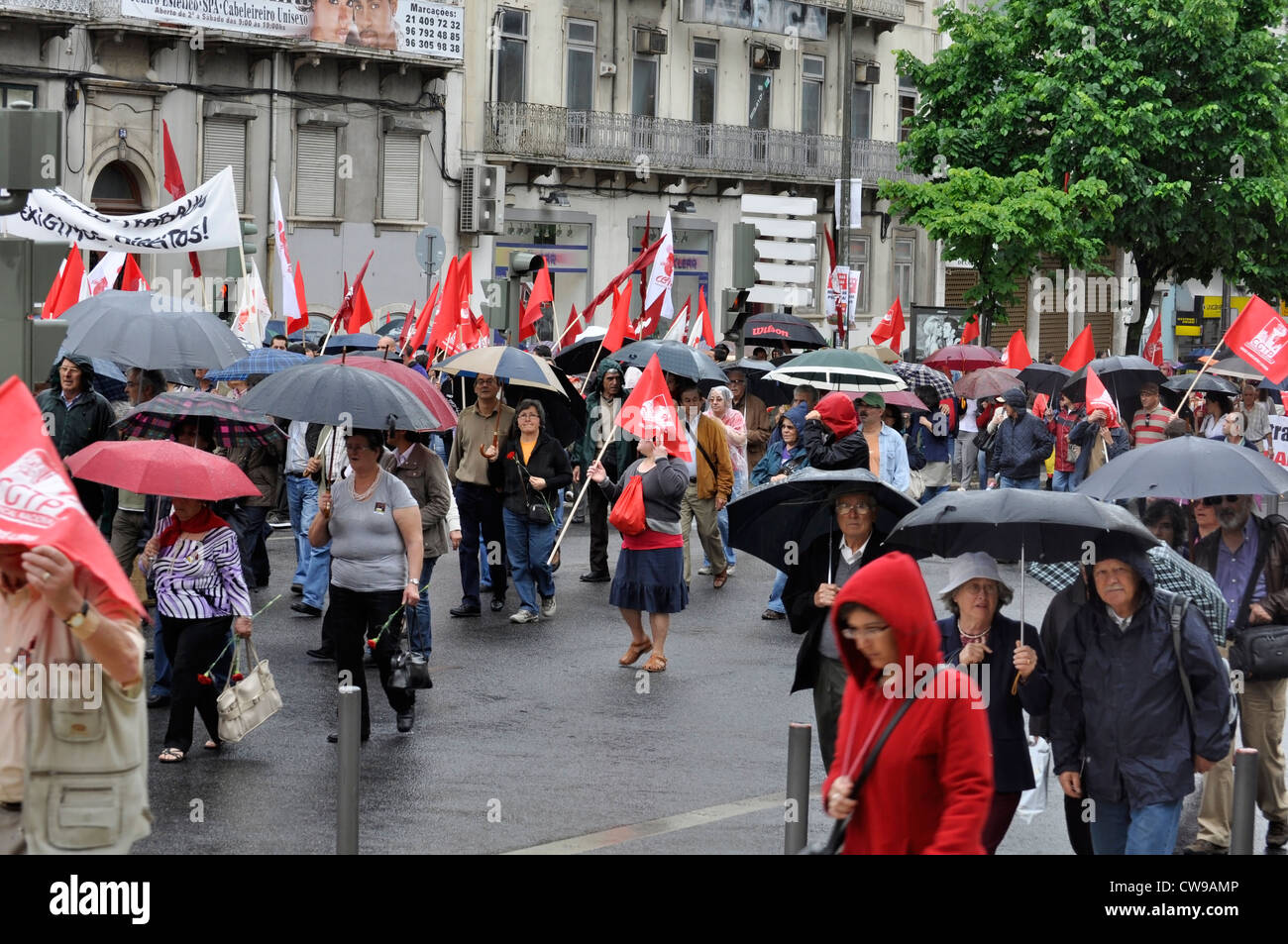 1 maggio - Giorno della festa dei lavoratori manifestazione di Lisbona, Portogallo. Foto Stock