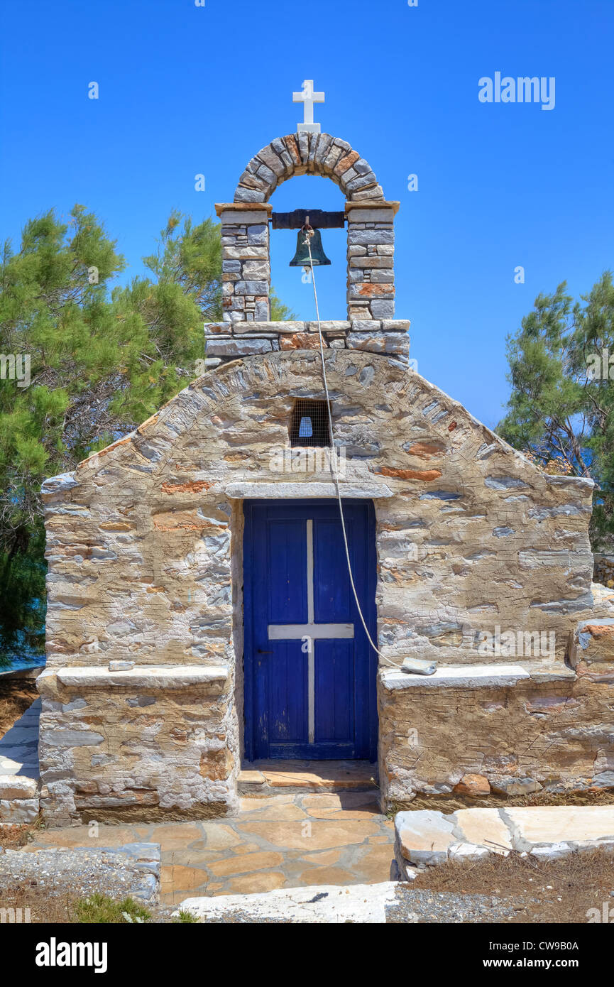 Cappella medievale sulla costa est di Naxos, Grecia Foto Stock