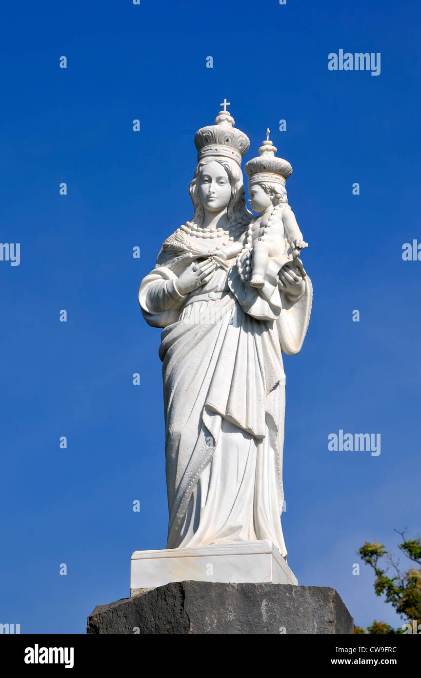 Madre della Divina Provvidenza statua Taormina Sicilia Mare Mediterraneo Isola Foto Stock