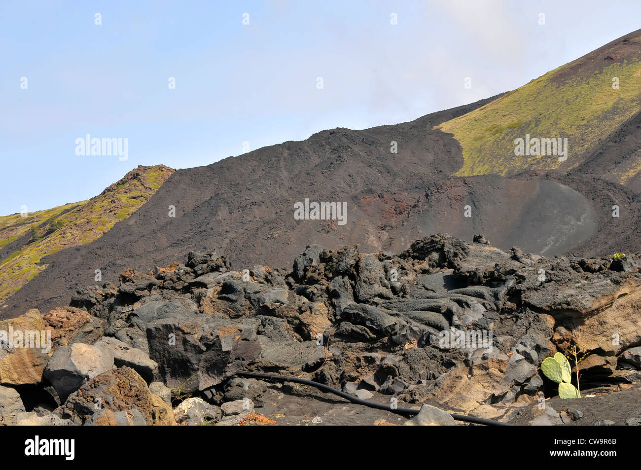 Mt. Etna Pietra Lavica Vulcano Taormina Sicilia Mare Mediterraneo Isola Foto Stock