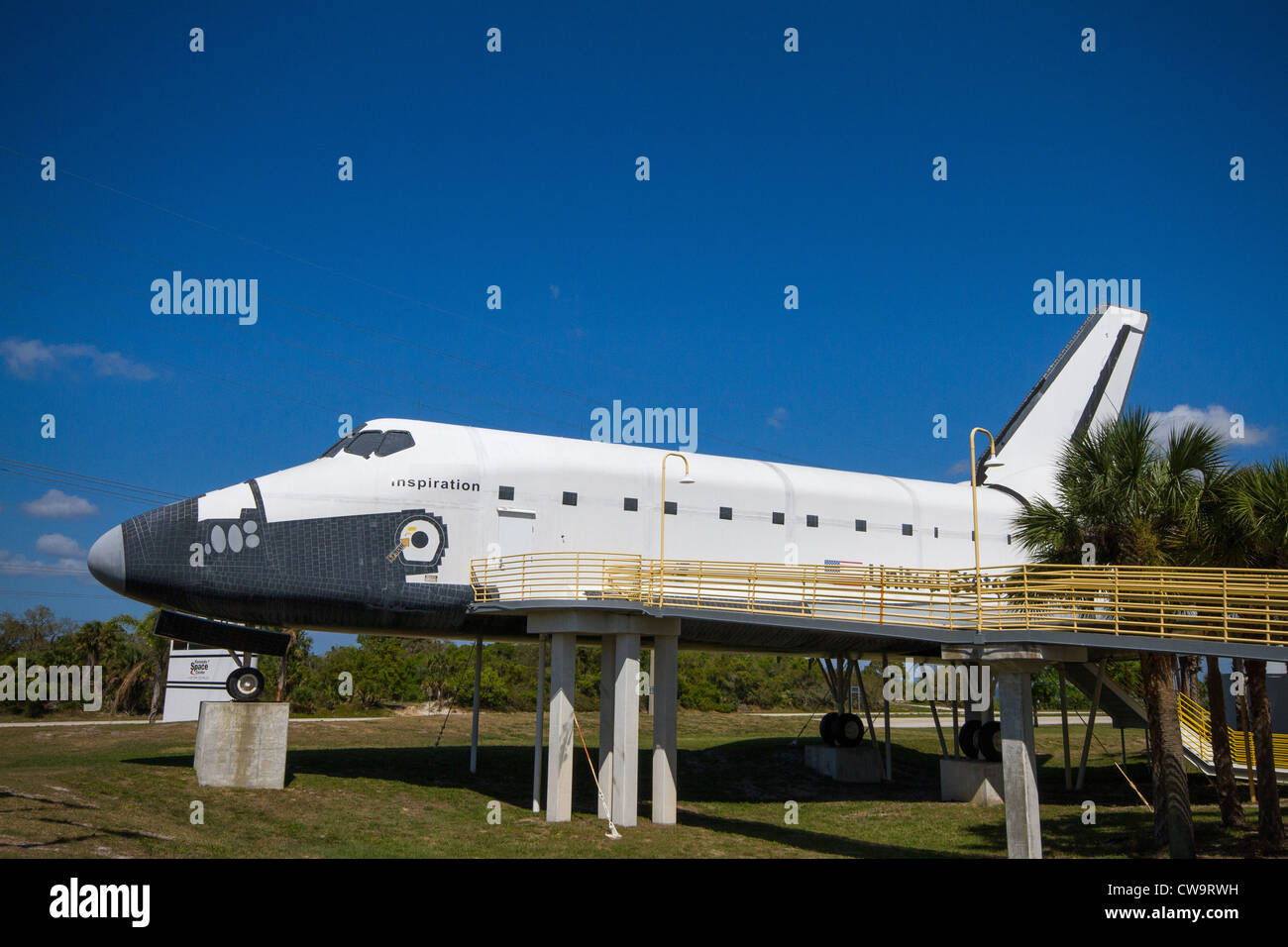Navetta presso l'Astrounaut Hall of Fame - il John F. Kennedy Space Center (KSC) - Merritt Island, Florida, Cape Canaveral Foto Stock