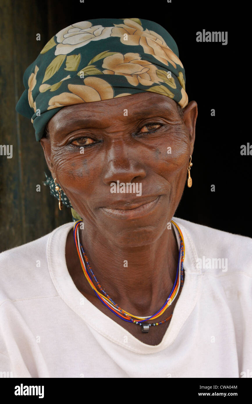 Donna di Gambaga, Ghana Foto Stock