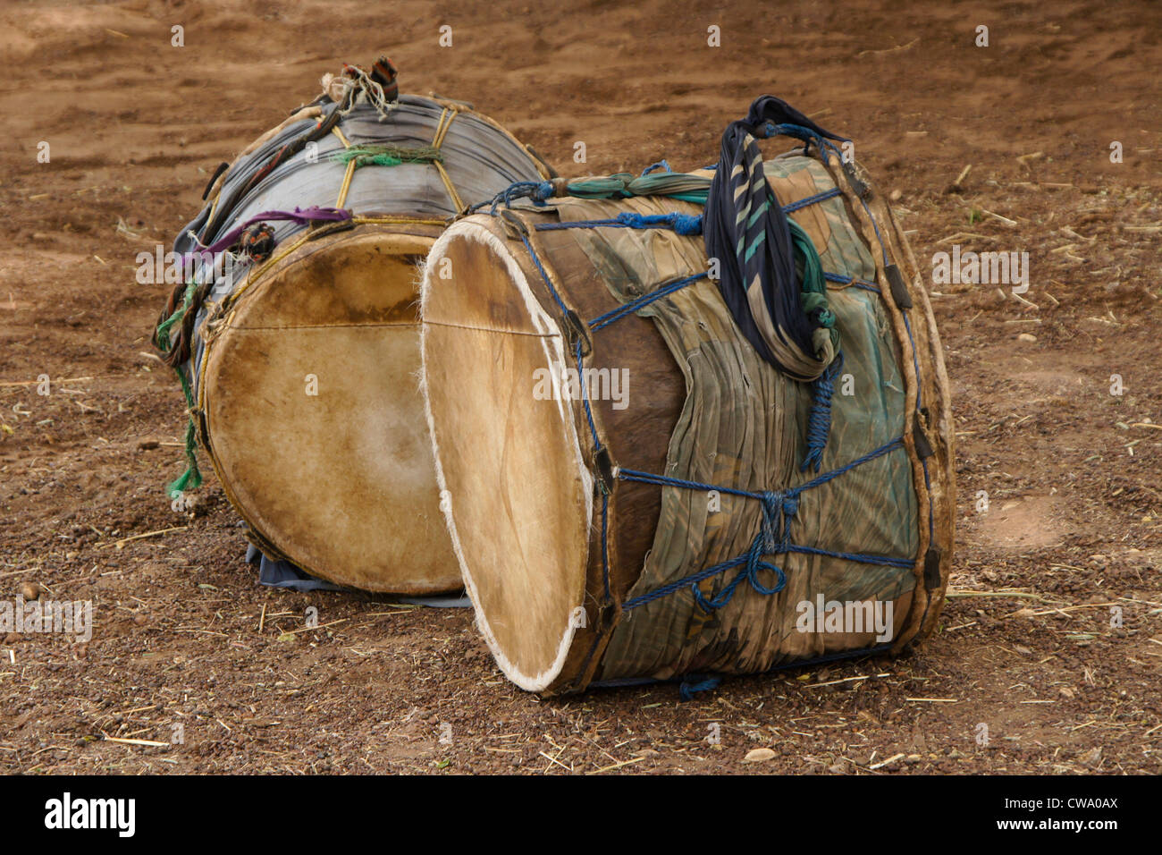 Dagomba gungon tamburi, Ghana Foto Stock