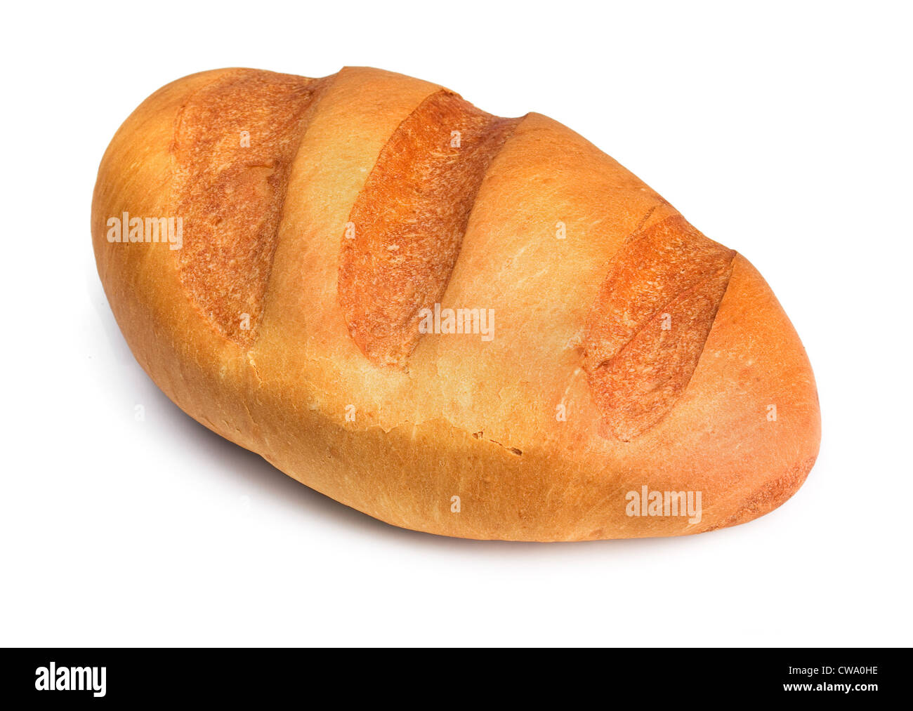 Pane fresco di fantasia pane isolato su bianco Foto Stock