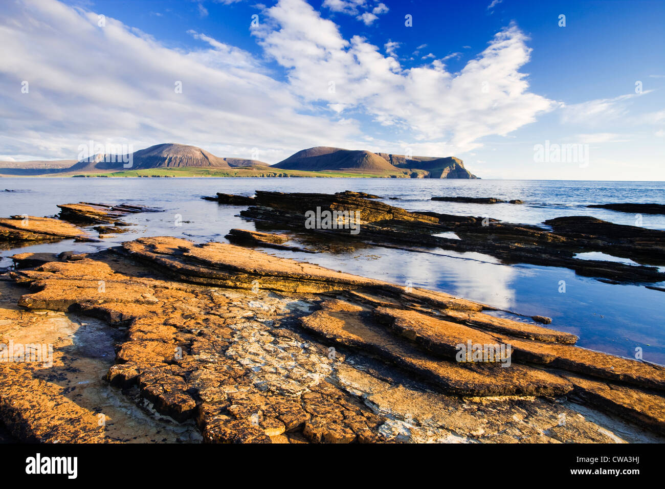 Isole Orkney. Hoy da Warebeth sulla terraferma Orkney, Scotland, Regno Unito Foto Stock