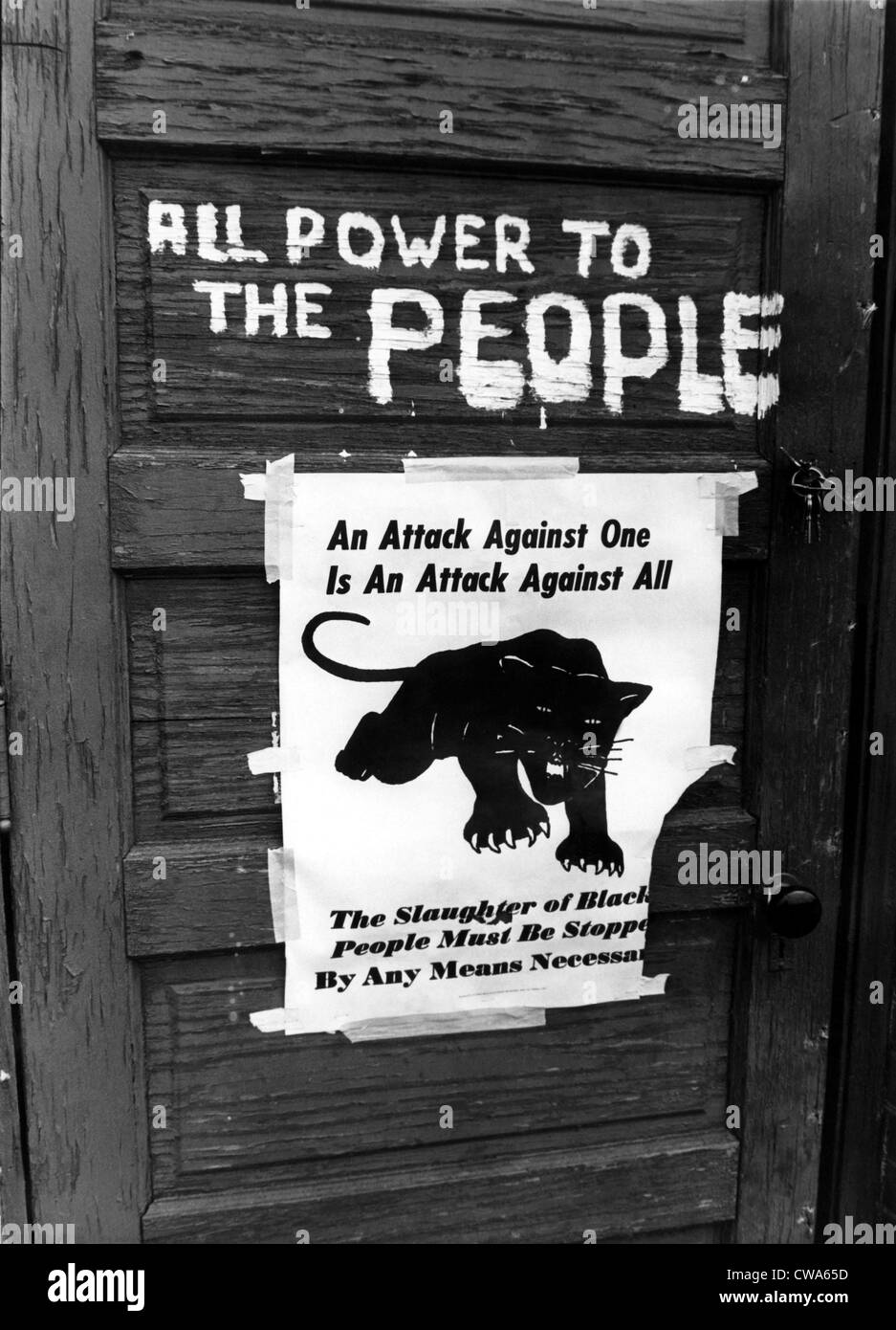 Black Panther segno, 1970. La cortesia: Archivi CSU/Everett Collection Foto Stock