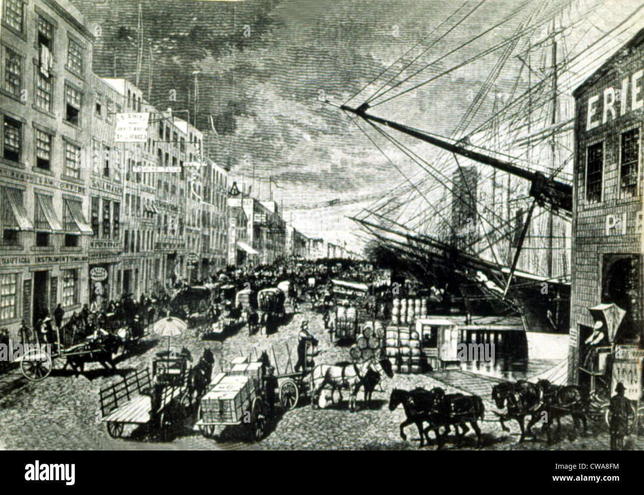 NEW YORK CITY South Street & il Seaport, circa Al Smith l'infanzia nel tardo Ottocento.. La cortesia: CSU Archivi / Everett Foto Stock
